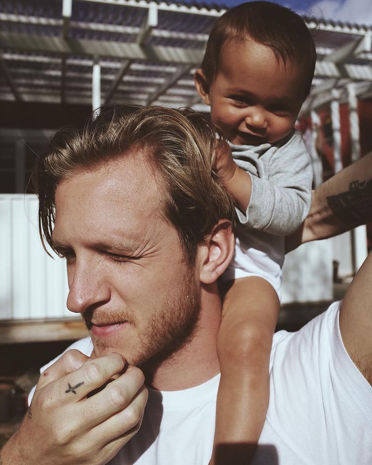 Oskar with his baby
