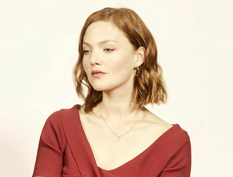 Holliday in red dress