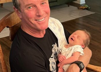 Linden with his baby