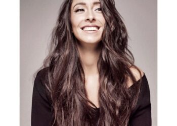 Oona Castilla Chaplin in black dress