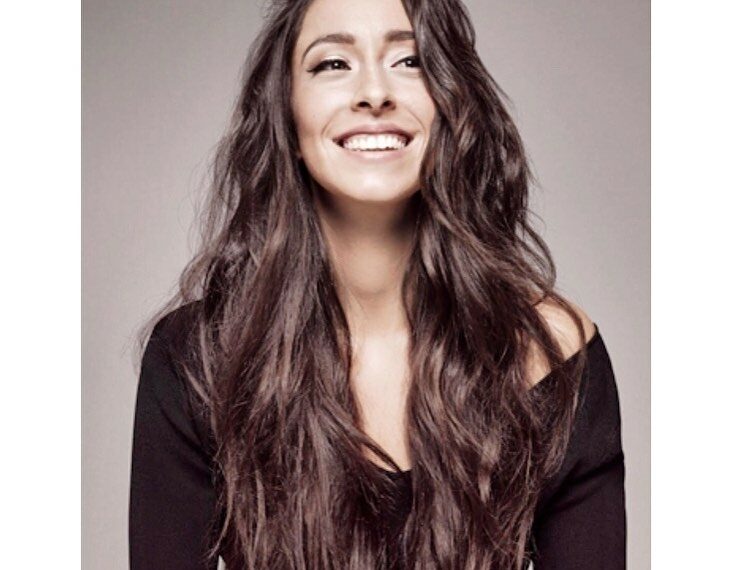 Oona Castilla Chaplin in black dress