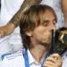 Luka Modric kissing the trophy