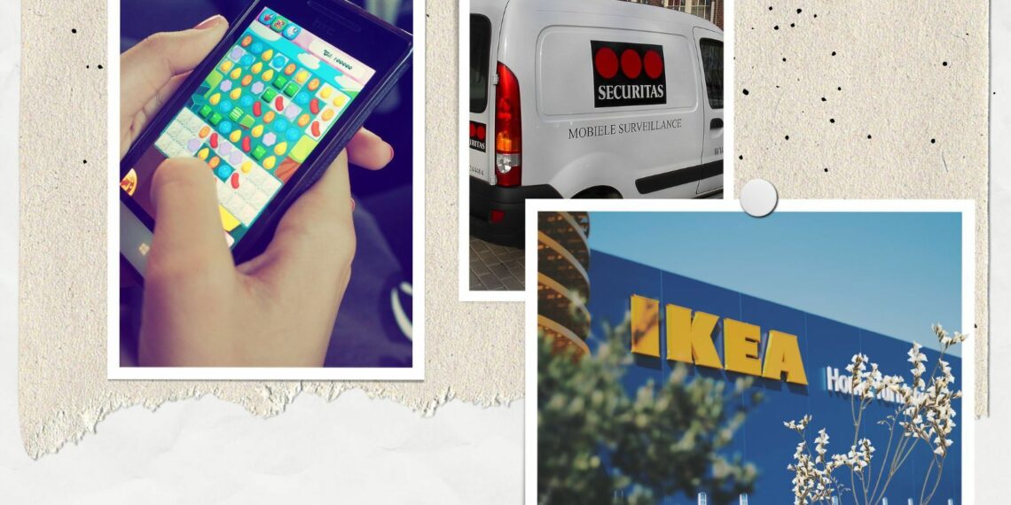Collage of some of the biggest companies in Sweden.