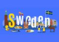 Sweden symbol with Swedish Flag and other things related to Sweden.
