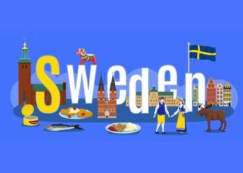 Sweden symbol with Swedish Flag and other things related to Sweden.