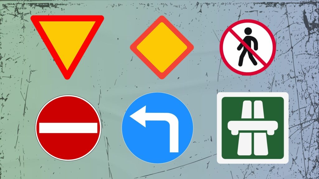 General danger road signs in Sweden